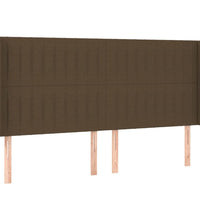 Boxspringbett mit Matratze & LED Dunkelbraun 200x200 cm Stoff
