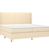 Boxspringbett mit Matratze & LED Creme 200x200 cm Stoff