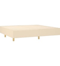 Boxspringbett mit Matratze & LED Creme 200x200 cm Stoff