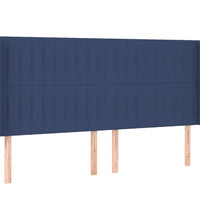 Boxspringbett mit Matratze & LED Blau 200x200 cm Stoff