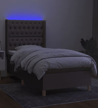 Boxspringbett mit Matratze & LED Taupe 90x190 cm Stoff