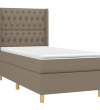 Boxspringbett mit Matratze & LED Taupe 90x190 cm Stoff