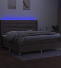 Boxspringbett mit Matratze & LED Taupe 200x200 cm Stoff