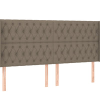 Boxspringbett mit Matratze & LED Taupe 200x200 cm Stoff