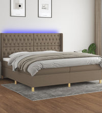 Boxspringbett mit Matratze & LED Taupe 200x200 cm Stoff