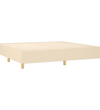 Boxspringbett mit Matratze & LED Creme 200x200 cm Stoff