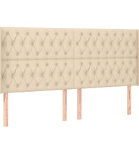 Boxspringbett mit Matratze & LED Creme 200x200 cm Stoff