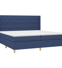 Boxspringbett mit Matratze & LED Blau 200x200 cm Stoff