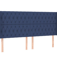 Boxspringbett mit Matratze & LED Blau 200x200 cm Stoff