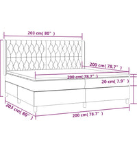 Boxspringbett mit Matratze & LED Blau 200x200 cm Stoff