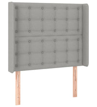 Boxspringbett mit Matratze & LED Hellgrau 90x190 cm Stoff