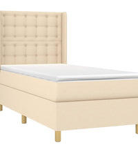 Boxspringbett mit Matratze & LED Creme 90x190 cm Stoff