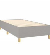 Boxspringbett mit Matratze & LED Hellgrau 90x200 cm Stoff
