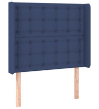 Boxspringbett mit Matratze & LED Blau 90x200 cm Stoff