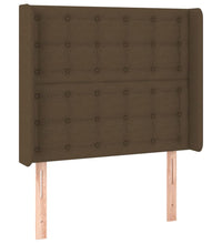 Boxspringbett mit Matratze & LED Dunkelbraun 100x200 cm Stoff