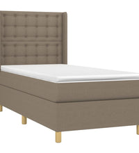 Boxspringbett mit Matratze & LED Taupe 100x200 cm Stoff