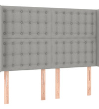 Boxspringbett mit Matratze & LED Hellgrau 140x190 cm Stoff