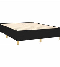 Boxspringbett mit Matratze & LED Schwarz 140x190 cm Stoff