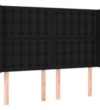 Boxspringbett mit Matratze & LED Schwarz 140x190 cm Stoff