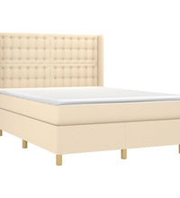 Boxspringbett mit Matratze & LED Creme 140x190 cm Stoff