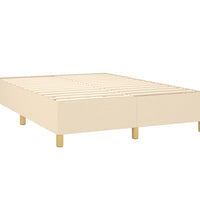 Boxspringbett mit Matratze & LED Creme 140x190 cm Stoff