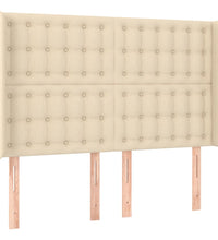 Boxspringbett mit Matratze & LED Creme 140x190 cm Stoff