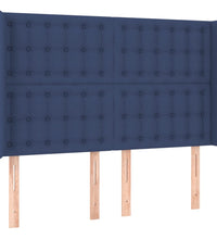 Boxspringbett mit Matratze & LED Blau 140x190 cm Stoff