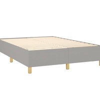 Boxspringbett mit Matratze & LED Hellgrau 140x200 cm Stoff