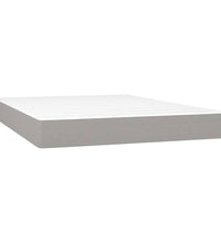Boxspringbett mit Matratze & LED Hellgrau 140x200 cm Stoff