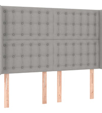 Boxspringbett mit Matratze & LED Hellgrau 140x200 cm Stoff