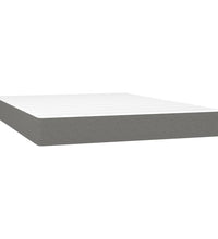 Boxspringbett mit Matratze & LED Dunkelgrau 140x200 cm Stoff