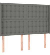 Boxspringbett mit Matratze & LED Dunkelgrau 140x200 cm Stoff