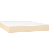 Boxspringbett mit Matratze & LED Creme 140x200 cm Stoff