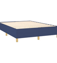 Boxspringbett mit Matratze & LED Blau 140x200 cm Stoff