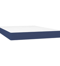 Boxspringbett mit Matratze & LED Blau 140x200 cm Stoff