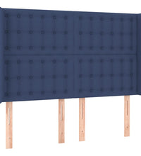 Boxspringbett mit Matratze & LED Blau 140x200 cm Stoff