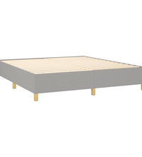 Boxspringbett mit Matratze & LED Hellgrau 180x200 cm Stoff