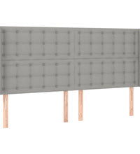 Boxspringbett mit Matratze & LED Hellgrau 180x200 cm Stoff