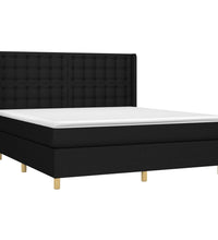 Boxspringbett mit Matratze & LED Schwarz 180x200 cm Stoff