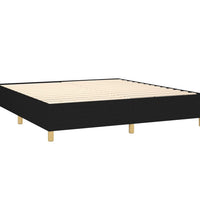 Boxspringbett mit Matratze & LED Schwarz 180x200 cm Stoff