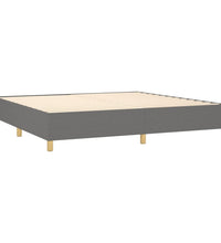 Boxspringbett mit Matratze & LED Dunkelgrau 200x200 cm Stoff