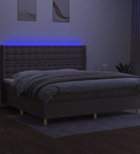 Boxspringbett mit Matratze & LED Taupe 200x200 cm Stoff