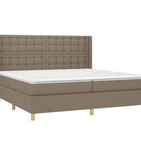 Boxspringbett mit Matratze & LED Taupe 200x200 cm Stoff