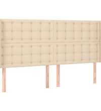 Boxspringbett mit Matratze & LED Creme 200x200 cm Stoff