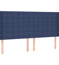 Boxspringbett mit Matratze & LED Blau 200x200 cm Stoff