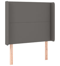 Boxspringbett mit Matratze & LED Grau 80x200 cm Kunstleder