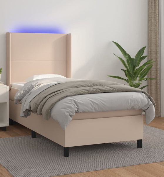 Boxspringbett mit Matratze & LED Cappuccino-Braun 80x200cm