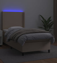 Boxspringbett mit Matratze & LED Cappuccino-Braun 90x190cm