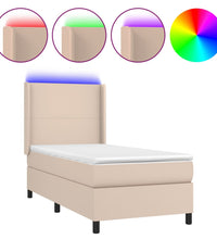 Boxspringbett mit Matratze & LED Cappuccino-Braun 90x200cm