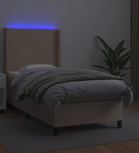 Boxspringbett mit Matratze & LED Cappuccino-Braun 90x200cm